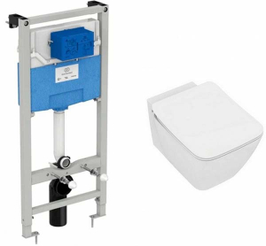 Комплект инсталляции Ideal Standard Prosys Frame 120 M с подвесным унитазом Strada II AquaBlade и крышкой SoftClose