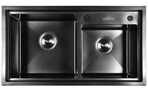 Кухонная мойка Wisent WS7843B-S+WW405B с дозатором