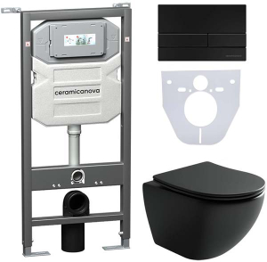 Комплект инсталляции 4 в 1 CeramicaNova Metropol CN4002MB-1002B-1000