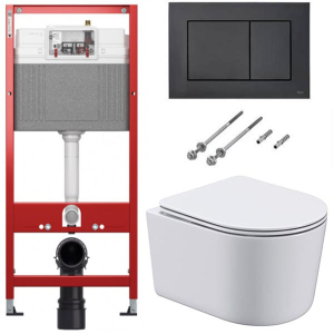 Комплект инсталляции TECEbase kit c кнопкой 9240407 и унитазом Roxen Simple Compact 530120-01