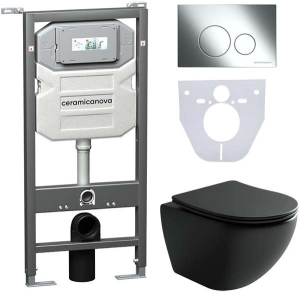 Комплект инсталляции 4 в 1 CeramicaNova Metropol CN4002MB-1001CH-1000