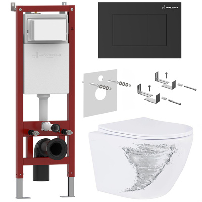 Комплект инсталляции Asten Readle Zentralmodul AR0501 с кнопкой и унитазом Roxen Antares Tornado 530205-01