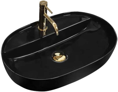 Умывальник Rea Aura Black / Black Matt