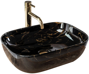 Умывальник Rea Belinda Black Marble матовый / глянцевый