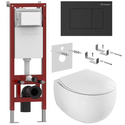 Комплект инсталляции Asten Readle Zentralmodul AR0501 с кнопкой и унитазом Roxen EGG 530170-01