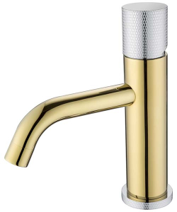 Смеситель для умывальника Boheme Stick 121-GCR.2 Gold Touch Chrome