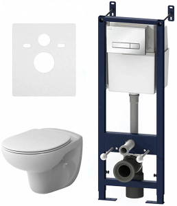 Комплект инсталляции AM.PM Start IS30201.741700 с кнопкой Start S и подвесным унитазом Sense FlashClean