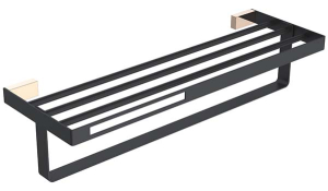 Полка для полотенец с держателем Boheme Q Black 10947-B / 10947-CR-B / 10947-G-B