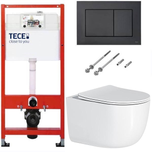 Система инсталляции для унитаза TECEbase kit c кнопкой 9240407 и унитазом Roxen Vortex Tornado 530160-01