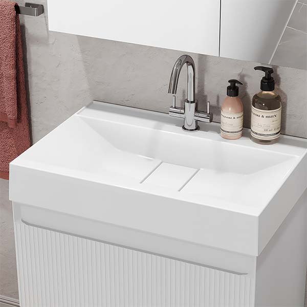 Умывальник Belux Берн Бн-1000 белый матовый Solid Surface