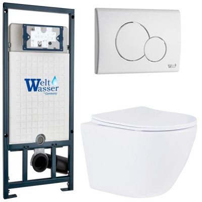 Комплект инсталляции Weltwasser Marberg 507 RD с подвесным унитазом Roxen Antares 530185-01