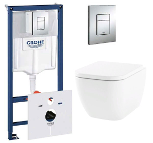 Комплект инсталляции Grohe Rapid SL 38775001 с подвесным унитазом Lavinia Boho One Rimless