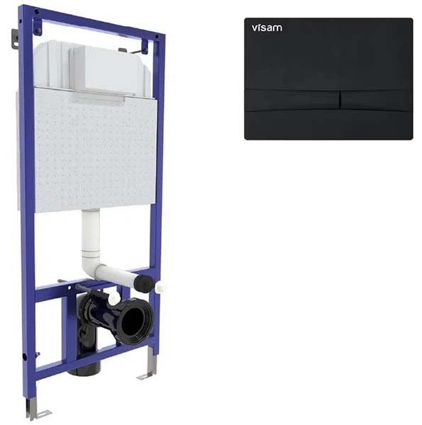 Инсталляция для унитаза Visam Slim 525 с кнопкой F5 чёрный Soft Touch