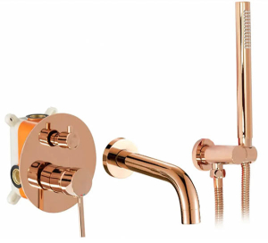 Смеситель встраиваемый Rea Lungo Rose Gold REA-B6930 для ванны и душа