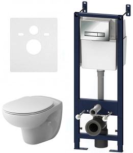 Комплект инсталляции AM.PM Start IS30251.741700 с кнопкой Start S и подвесным унитазом Sense FlashClean