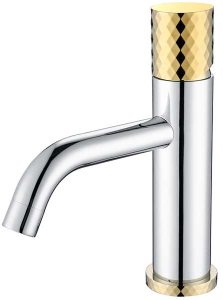 Смеситель для умывальника Boheme Stick 121-CRG Chrome Diamond Gold