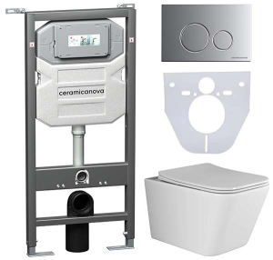 Комплект инсталляции 4 в 1 CeramicaNova Metric CN3007-1001M-1000