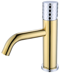 Смеситель для умывальника Boheme Stick 121-GCR Gold Diamond Chrome