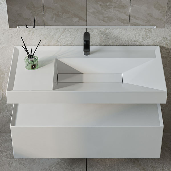 Умывальник Belux Триумф 1000-02 белый матовый Solid Surface