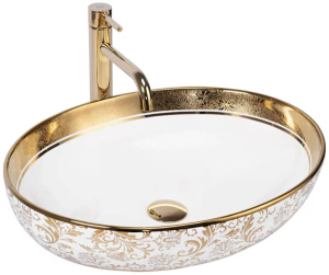 Умывальник Rea Margot white gold U9650