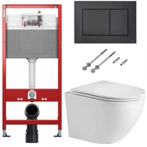 Комплект инсталляции TECEbase kit c кнопкой 9240407 и унитазом WeltWasser Merzbach 043 GL-WT