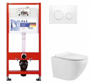 Комплект инсталляции TECEbase kit 9400401 с кнопкой Teceloop 9240920 и унитазом S-801