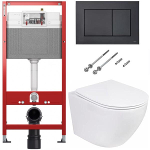 Комплект инсталляции TECEbase kit c кнопкой 9240407 и унитазом Roxen Antares 530185-01 Rimless Soft Close