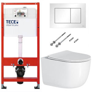 Система инсталляции для унитаза TECEbase kit c кнопкой 9400413 и унитазом Roxen Vortex Tornado 530160-01