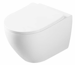 Подвесной унитаз CeramaLux 2197GW безободковый (с крышкой SoftClose)