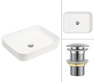 Комплект 2 в 1 умывальник Roxen Pure 110050-CH с донным клапаном