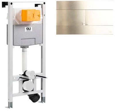 Система инсталляции OLI 120 885052 + клавиша смыва Slim Inox 888565 / 888561
