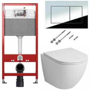 Комплект инсталляции TECEbase kit 9400401S (9400412) c кнопкой и подвесным унитазом Grossman GR-4455S