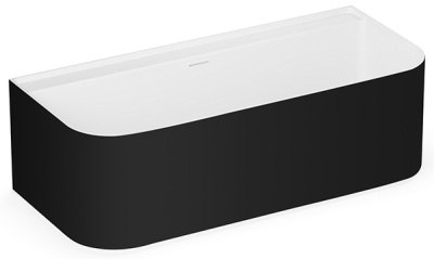 Ванна из искусственного камня Belux Атланта BA-1700 черный матовый Solid Surface
