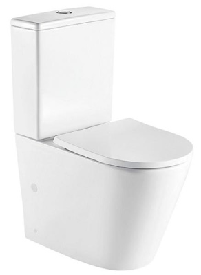 Напольный унитаз CeramaLux 2179GW безободковый (с крышкой SoftClose)