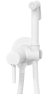 Смеситель встраиваемый Rea Loop White Mat B0255 с гигиеническим душем