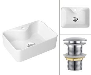 Комплект 2 в 1 умывальник Roxen Lex mini 110190-CH с донным клапаном