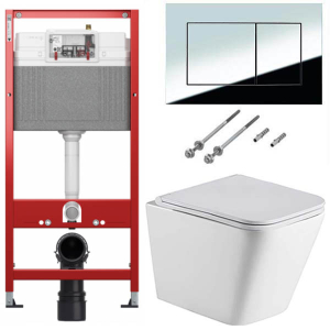 Комплект инсталляции TECEbase kit 9400401S (9400412) c кнопкой и унитазом WeltWasser Gelbach 043 GL-WT