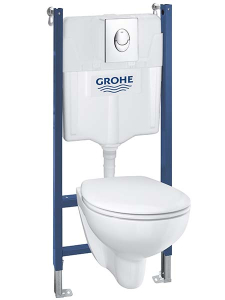Комплект инсталляции Grohe Solido 5 в 1 с подвесным унитазом Bau Ceramic 39419000