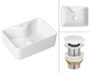 Комплект 2 в 1 умывальник Roxen Lex mini 110190-W с донным клапаном