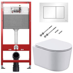 Комплект инсталляции TECEbase kit c кнопкой 9400413 и унитазом Roxen Simple Compact 530120-01