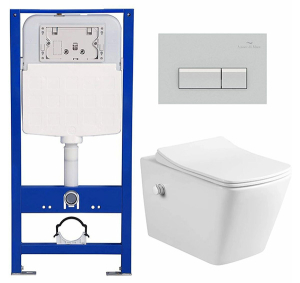 Комплект инсталляции 6 в 1 Amore di mare QuickFit 50114 с подвесным унитазом Garda Bidet P310-X и клавишей смыва 404CH