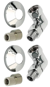 Комплект угловых американок 3/4"х1/2" никель
