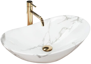 Умывальник Rea Royal Marmo Shiny U8009 / Statuario Marble Matt U8010