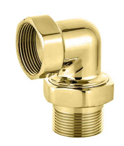 Угловая американка (фитинг) 1-1/4"х1-1/4" золото