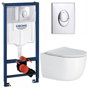 Комплект инсталляции Grohe Rapid SL 38721001 с унитазом Roxen Vortex Tornado 530160-01 Rimless Soft Close