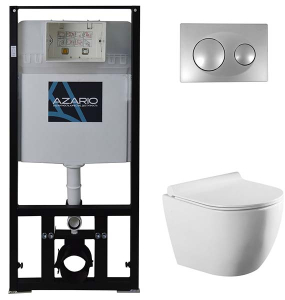 Комплект инсталляции Azario с унитазом Geno AZ-2196D кнопкой 0011 и сиденьем микролифт