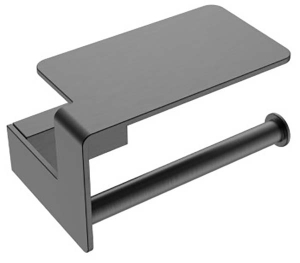 Держатель для туалетной бумаги Boheme Q Gun Metall 10941-GM / Shine Gun Metall 10941-SGM с полкой для телефона
