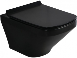 Подвесной унитаз BelBagno Sela BB3201CHR-MB безободковый черный матовый