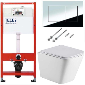 Система инсталляции для унитаза TECEbase kit 9400401S (9400412) c кнопкой и унитазом WeltWasser Gelbach 043 GL-WT