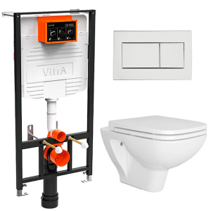 Комплект инсталляции Vitra S20 L-box c кнопкой смыва и подвесным унитазом